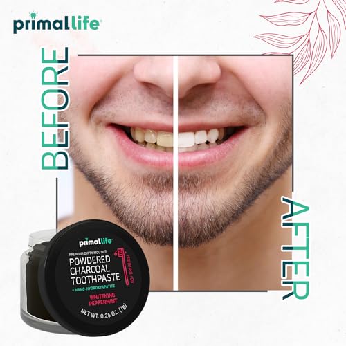 Primal Life Organics Dirty Mouth Toothpowder - Vegan Charcoal Powder with Essential Oils, 0.25oz