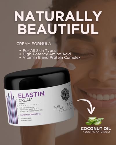 Mill Creek Botanicals Elastin Cream - 4 oz for Skin Hydration