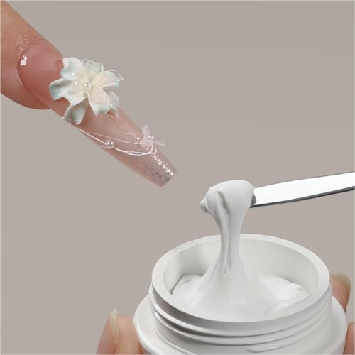 GAOY White 3D Sculpting Gel for Nail Art 15g – Strong, Non-Sticky 3D Nail Gel