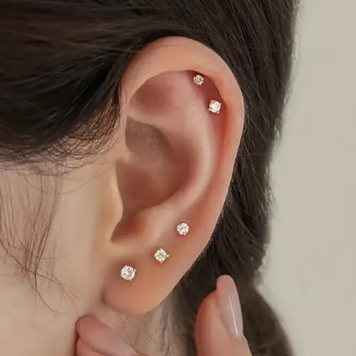 QWALIT Ear Piercing Gun Kit A2 with 6 Gold Earrings Self Piercing at Home