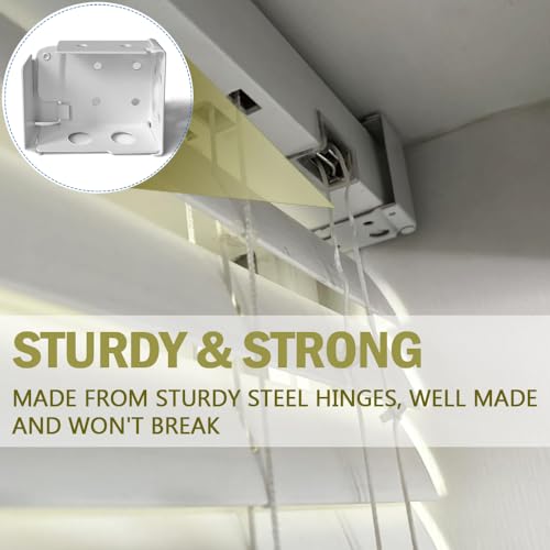 Metal Window Blind Brackets - 4 Pack 2-Inch White Holders
