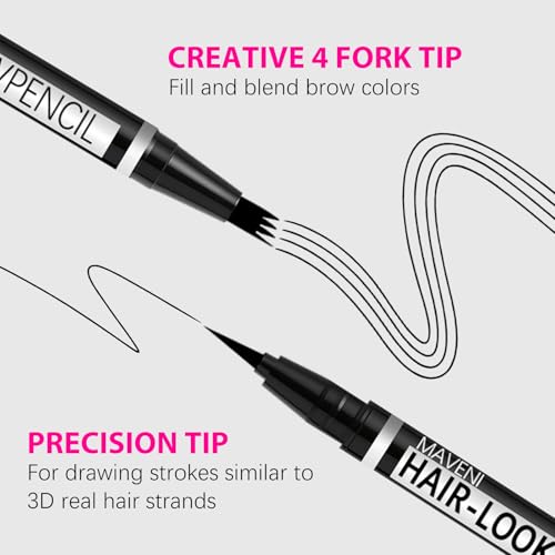 MAVENI 2-in-1 Waterproof Microblading Eyebrow Pencil Light Brown - Precise & Long-Lasting