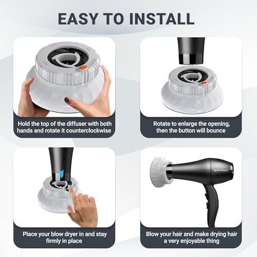 Universal Hair Diffuser for Curly & Wavy Hair - Lightweight Attachment