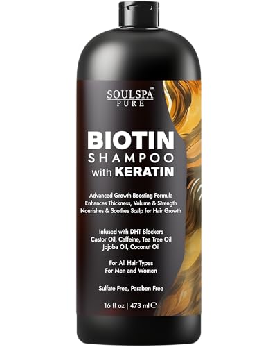SoulSpa Pure Biotin & Keratin Shampoo for Hair Growth, 16 fl oz