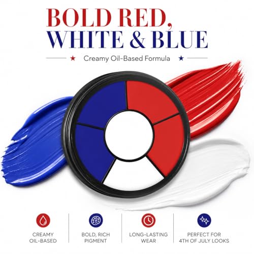 BOBISUKA 6-Color Cream Face & Body Paint Set – Washable, High Pigment for 4th of July & Festivals