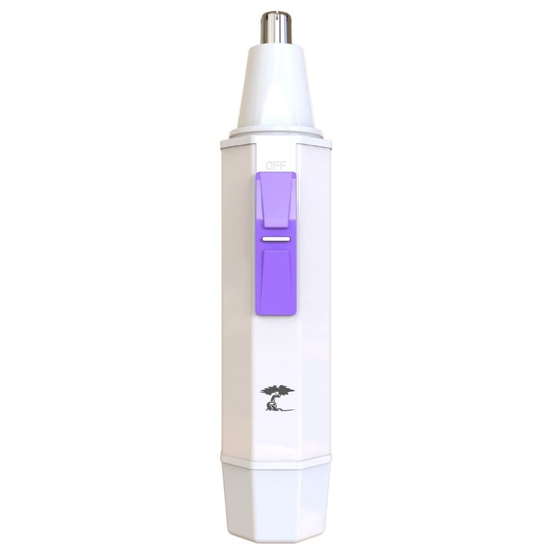 ToiletTree Products Water Resistant White Nose and Ear Hair Trimmer with LED Light