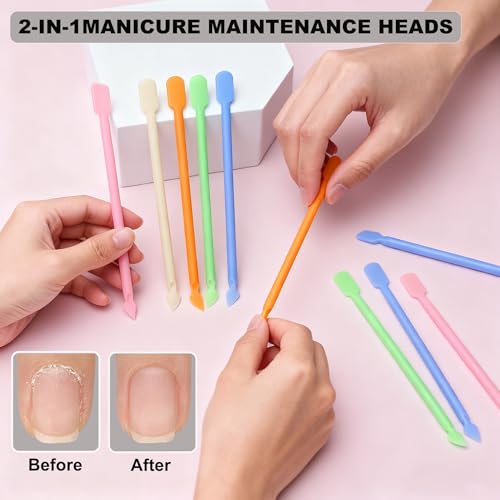 Multicolor 30Pcs Plastic Cuticle Pusher Nail Care Kit - Gentle Manicure Tools