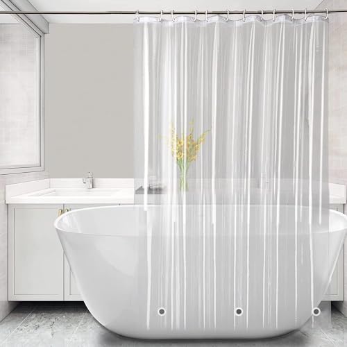 Extra Long Clear Shower Curtain Liner 72x76 Inch Waterproof