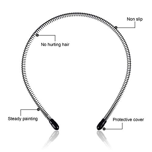 Unisex Metal Headbands 6-Pack - Non-Slip Spring Hair Bands for Men & Women