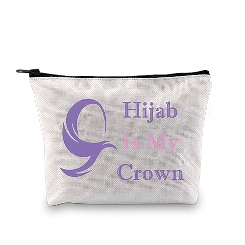 Hijab Is My Crown Cosmetic Bag - Islamic Themed Makeup Organizer Pouch