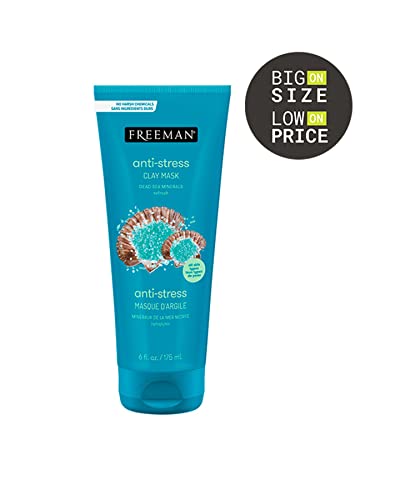 Freeman Dead Sea Minerals Anti-Stress Clay Face Mask 6oz Pack of 2 - Hydrating & Clarifying