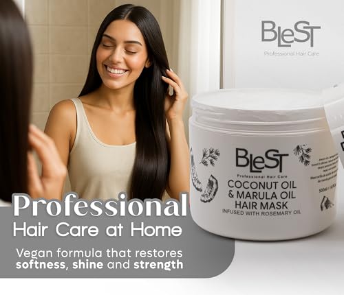 Blest Professional Coconut & Marula Oil Hair Mask - Deep Repair & Shine, 500ml