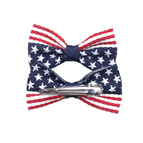 Girls American Flag Hair Bow Clips 2 Pack Patriotic Hair Accessories