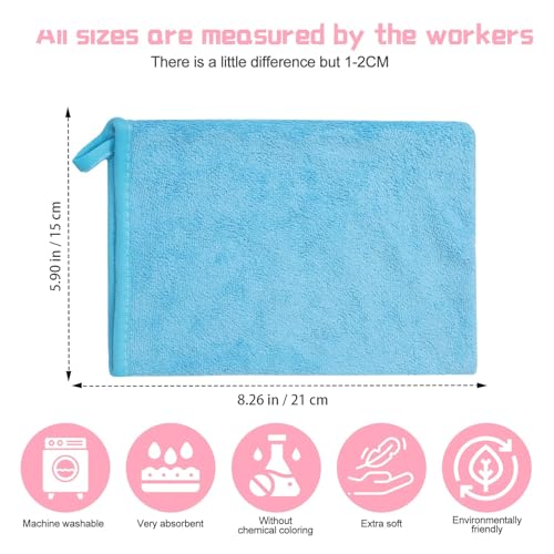 PHOGARY 10-Pack Microfiber Bath Mitts - Reusable European Style Washcloths, 6x8 Inches, Colorful & Soft for Sensitive Skin