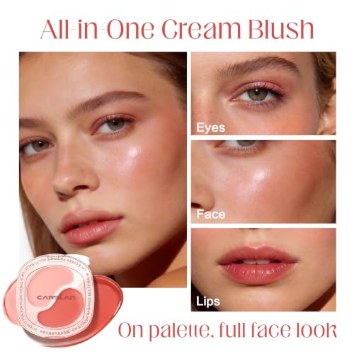 CARSLAN 2-in-1 Cream Blush Palette - Matte & Dewy Finish for Cheeks & Lips