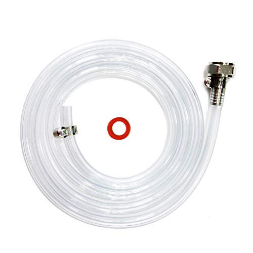 5ft Draft Beer Line with Hexnut - Food Grade Vinyl Hose