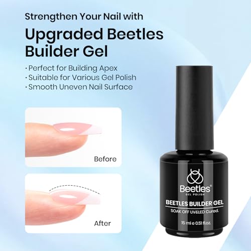 Beetles 7-in-1 Builder Gel & Glossy Top Coat Set with Nail Brush