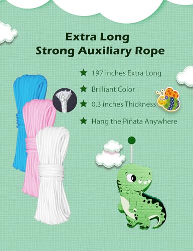 Reinforced Wooden Piñata Stick 31.5 Inch with Rope & Blindfold