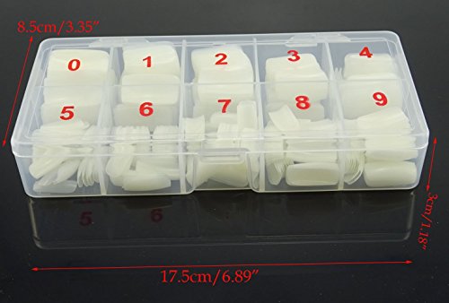 Yueton Natural Color Full Cover UV Gel Nail Tips Pack of 500 - DIY Nail Art