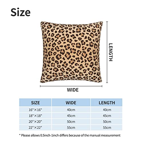 Leopard Print Throw Pillow Covers Set of 2 - 18"x18" Soft Velvet