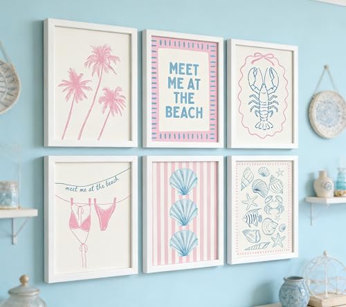 Coastal Granddaughter Canvas Wall Art Set - 6 Pieces, 8x10in