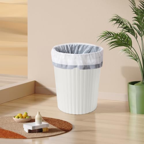 Compact 2 Gallon Trash Can - White Waste Bin for Home & Office