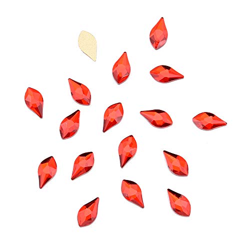140pcs Flame Shape Glass Nail Rhinestones - 10 Color Flat Back Crystal Set