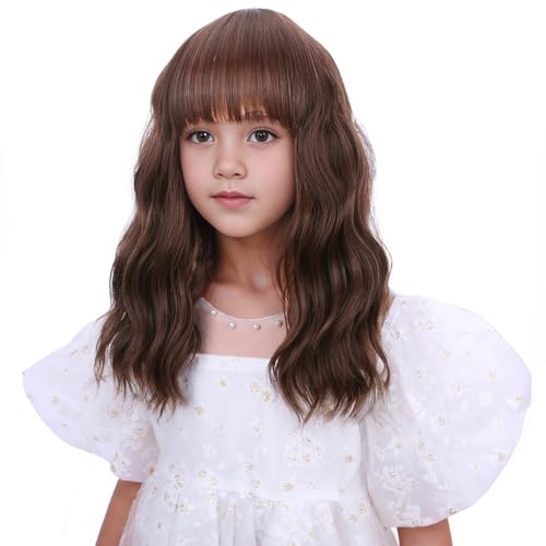 Short Chocolate Brown Wig with Air Bangs - Heat Resistant Synthetic Hair