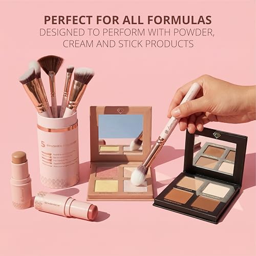 Lamora Pro Face Contour Brush Set - 5 Essential Contouring Brushes