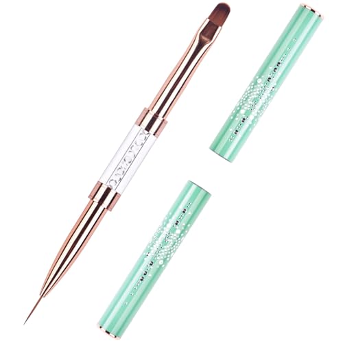 Ycyan Dual-ended UV Gel Nail Brush Set with Rhinestone Handle