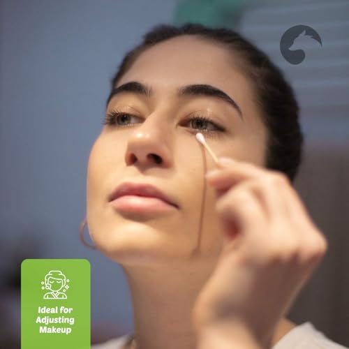 Bamboo Cotton Swabs 500 Count | Eco-Friendly & Pure Cotton Buds | Double Tipped Sticks | 100% Plant-Based & Natural | Perfect for Makeup & Nail Applications, Arts & Crafts, Removing Dust & Dirt¡¦
