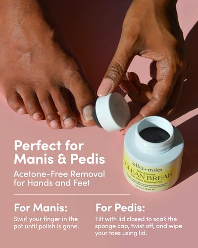 ella+mila Non-Acetone Nail Polish Remover Pot - Travel Size 2.3 fl oz