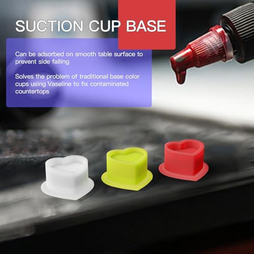 OZER 200pcs Heart-Shaped Silicone Tattoo Ink Cups - Mix Color