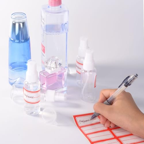 2oz Travel Spray Bottles Set – Refillable Fine Mist Plastic Bottles with Funnels & Labels