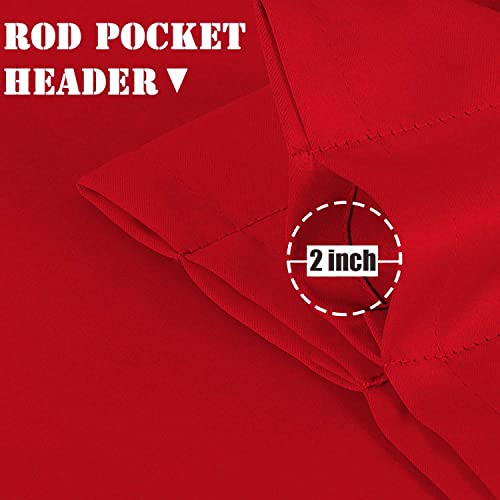 Red Window Valance - Darkening Rod Pocket Curtain, 52" x 18"