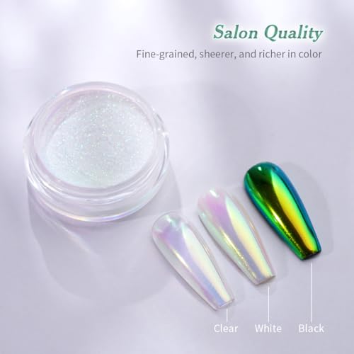 Pretty Diva Aurora Chrome Nail Powder - Iridescent Mermaid Glitter
