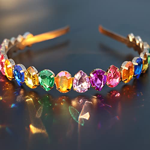 Sparkly Rhinestone Butterfly Headband for Women Colorful Hair Accessory
