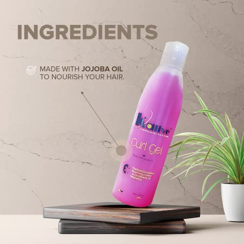 KALIVE Curl Gel 8 oz - Defines and Moisturizes Curly Hair