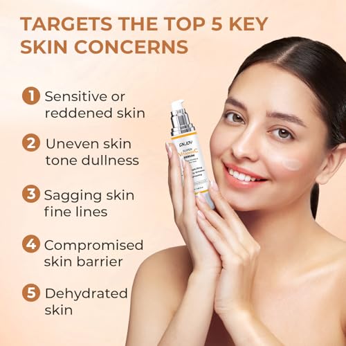 Vitamin C Serum with Hyaluronic Acid & Caffeine for Mature Skin - Brightening & Anti-Aging