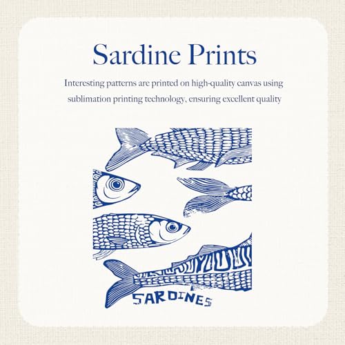 Sardines Canvas Tote Bag for Women - Reusable Grocery Shoulder Bag