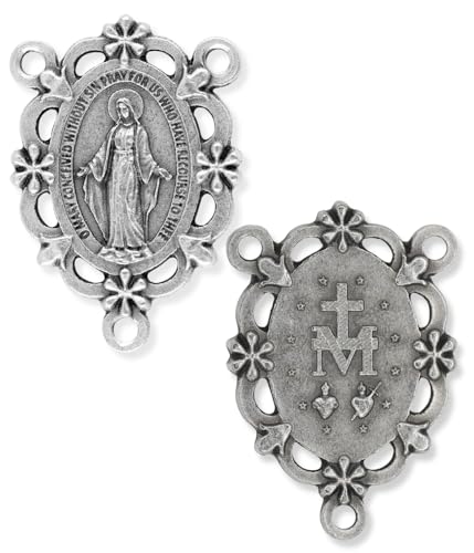 Miraculous Medal Centerpieces - Pack of 2 Silver Rosary Supplies