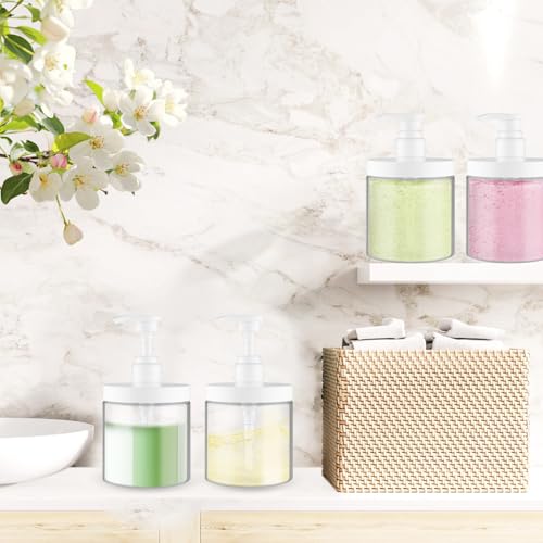 3 Pack 500ml Refillable Plastic Pump Bottles for Shampoo and Lotion