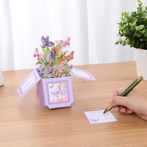 3D Pop Up Butterfly Birthday Card with Colorful Rhinestones