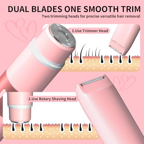 Brabantia 2-in-1 Bikini Trimmer for Women - USB-C Rechargeable, Pink
