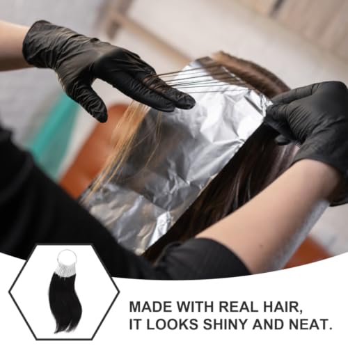 30-Piece Hair Color Ring with Real Human Hair Samples for Salon Use