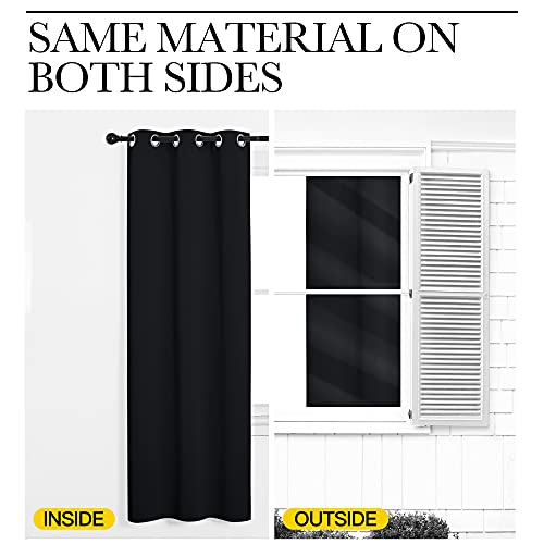 NICETOWN Black Room Divider Curtain - 34" x 80" Insulated Drape