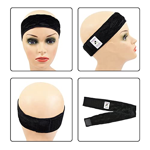 Adjustable Non-Slip Wig Grip Headband for Women - Black