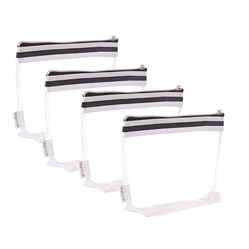 Augbunny Clear Waterproof Vinyl Cosmetic Pouch - 4-Pack Travel Organizer