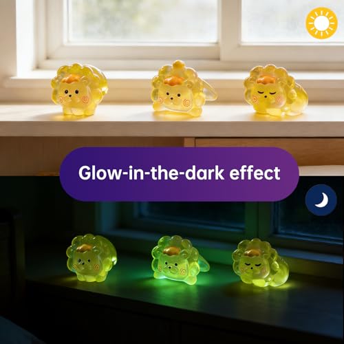 30Pcs Mini Luminous Resin Lion Figurines for Crafts & Decor