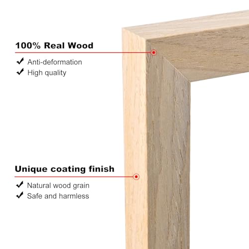 9x9 Natural Wood Picture Frame for Wall & Tabletop Display